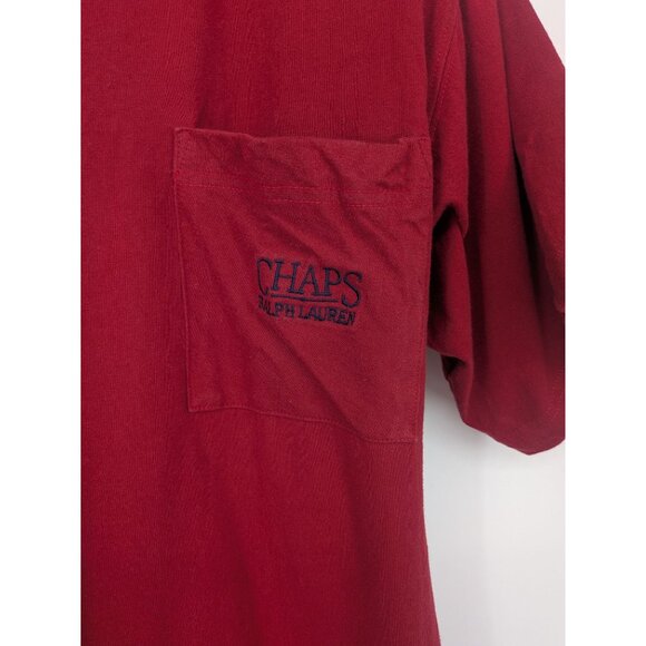 Vintage Chaps Ralph Lauren T Shirt Men Size M Logo Pocket Y2K Casual Athleisure - Picture 3 of 7